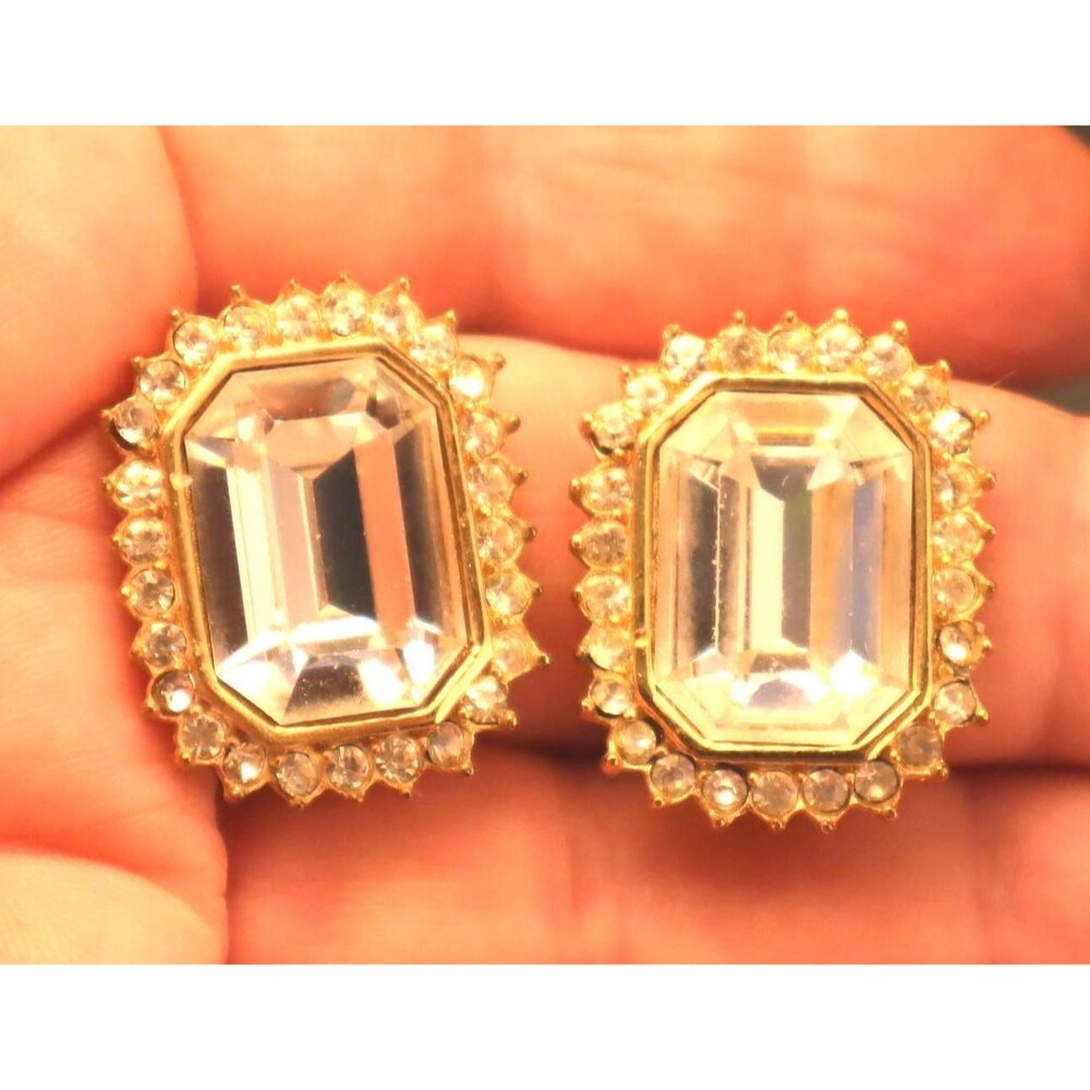 Vintage Givenchy Crystal Rhinestone Earrings